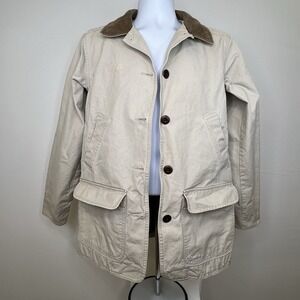 Vintage LL Bean Canvas Chore Field Barn Corduroy Coat Jacket Women's Size Small